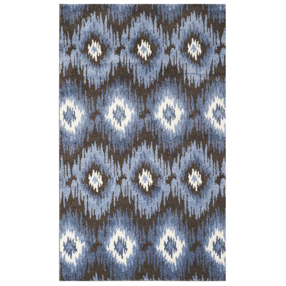 Safavieh Retro RET2143-2865 5" x 8" Dark Brown and Blue Area Rug, , large