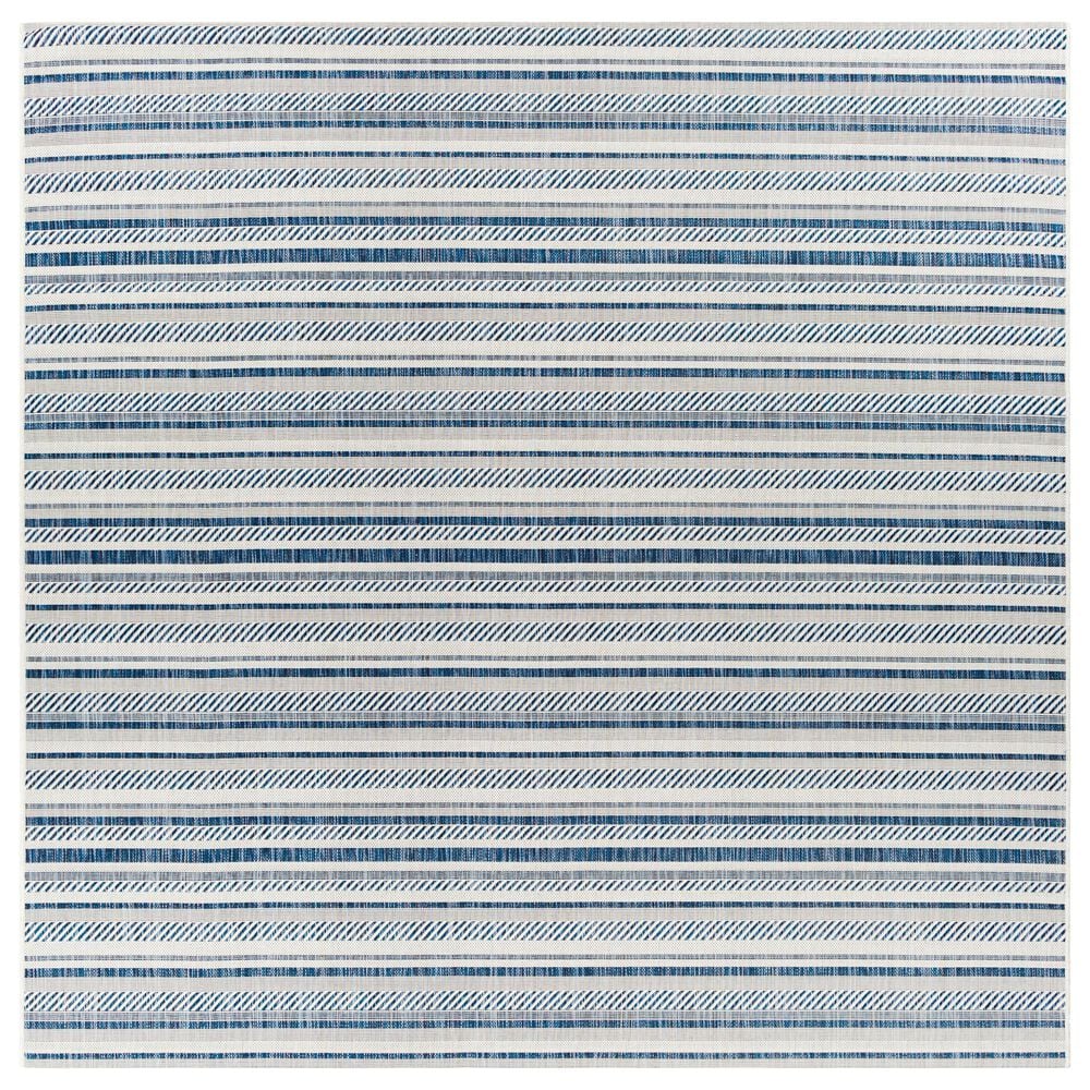 Surya Eagean EAG-2337 Navy, Light Blue, Blue and White 7"10" Square Indoor/Outdoor Area Rug, , large