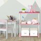 HOMLUX 3-Tier Compact Open Storage Bookshelf in Pink and White, , large