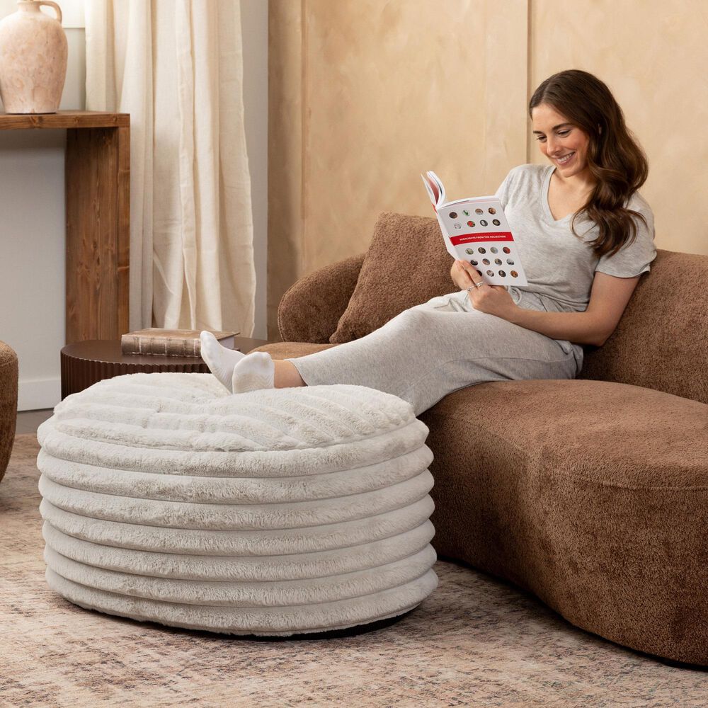 Jaxx Paran Oval Ottoman in Mondo Grey, , large
