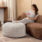 Jaxx Paran Oval Ottoman in Mondo Grey, , large