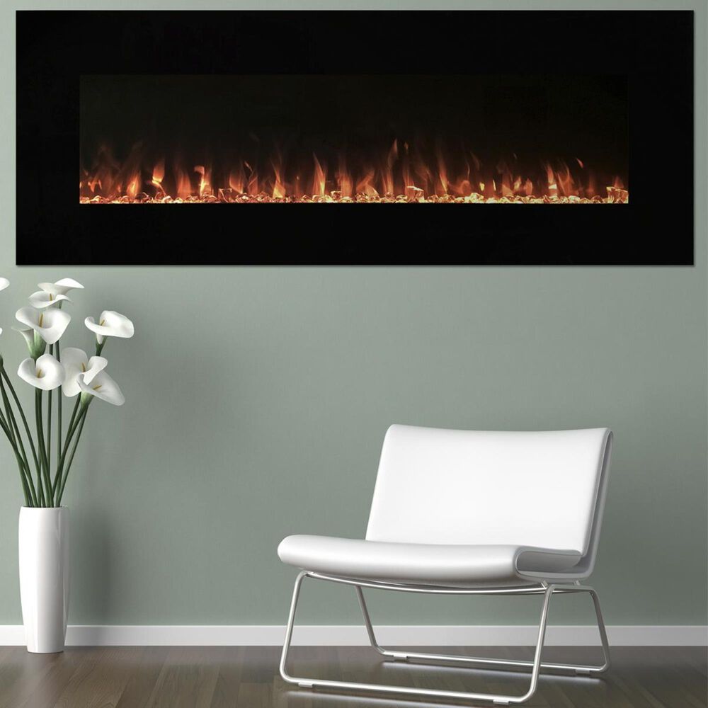 Timberlake 54" Fire and Ice Electric Fireplace in Black, , large