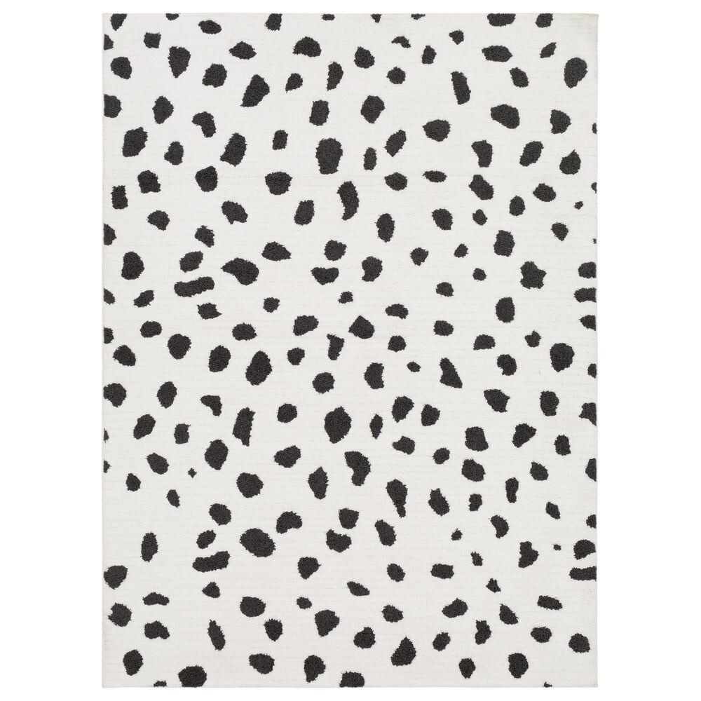 Surya Moroccan Shag Black and White 5"3" x 7"3" Area Rug, , large