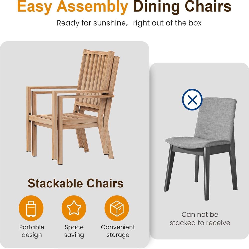 Hearth and Haven Outdoor All-Weather Aluminum Dining Chair in Gray (Set of 2), , large