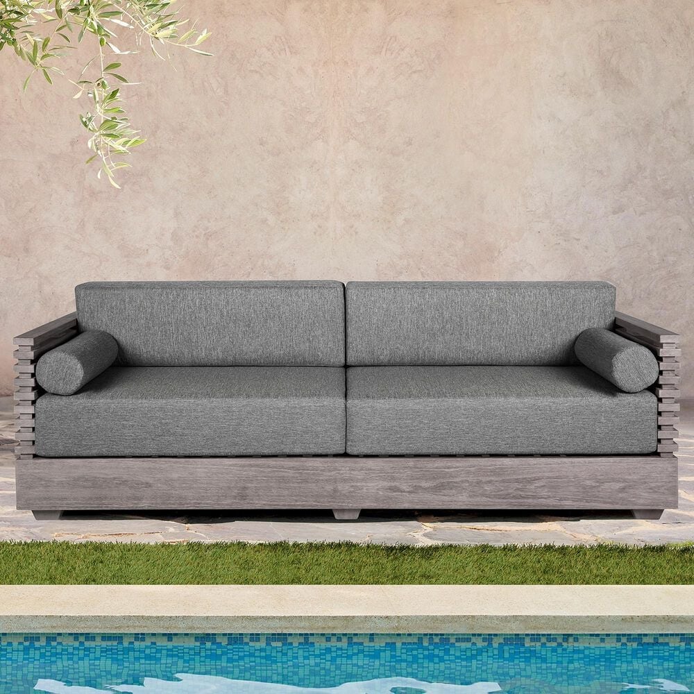 Armen Living Vivid Patio Sofa in Light Gray, , large