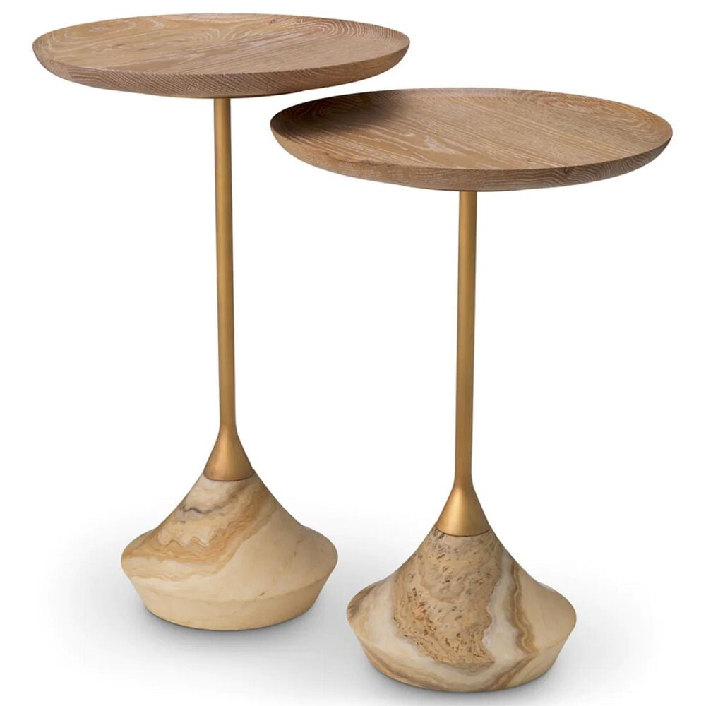 Eichholtz Puglia Side Table in Onyx and Brushed Brass (Set of 2), , large