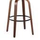LumiSource Fabrico 30" Swivel Fixed-Height Bar Stool with Charcoal Fabric Upholstery in Black and Walnut (Set of 2), , large