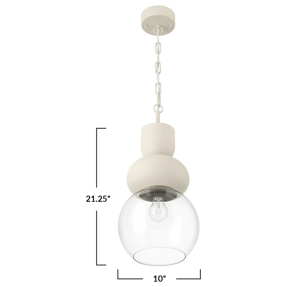 Creative Coop Cannon 1-Light Pendant in Ivory, , large