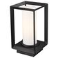 Golden Lighting Smyth 1-Light Outdoor Pier Mount with Opal Glass Shade in Natural Black, , large