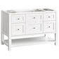James Martin Vanities Breckenridge 48" Single Bathroom Vanity in Bright White with 3 cm Eternal Jasmine Pearl Silestone Top, Rectangular Sink and FreePower Wireless Charger, , large