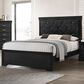 Crown Mark Amalia Full Upholstered Panel Bed in Black, , large