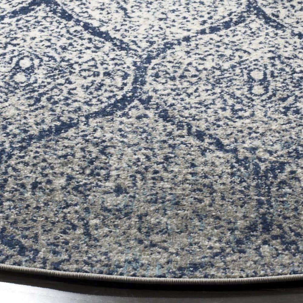 Safavieh Madison MAD604G 9&#39; Round Navy and Silver Area Rug, , large