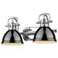 Golden Lighting Duncan 2-Light Bath Vanity in Chrome and Glossy Black, , large