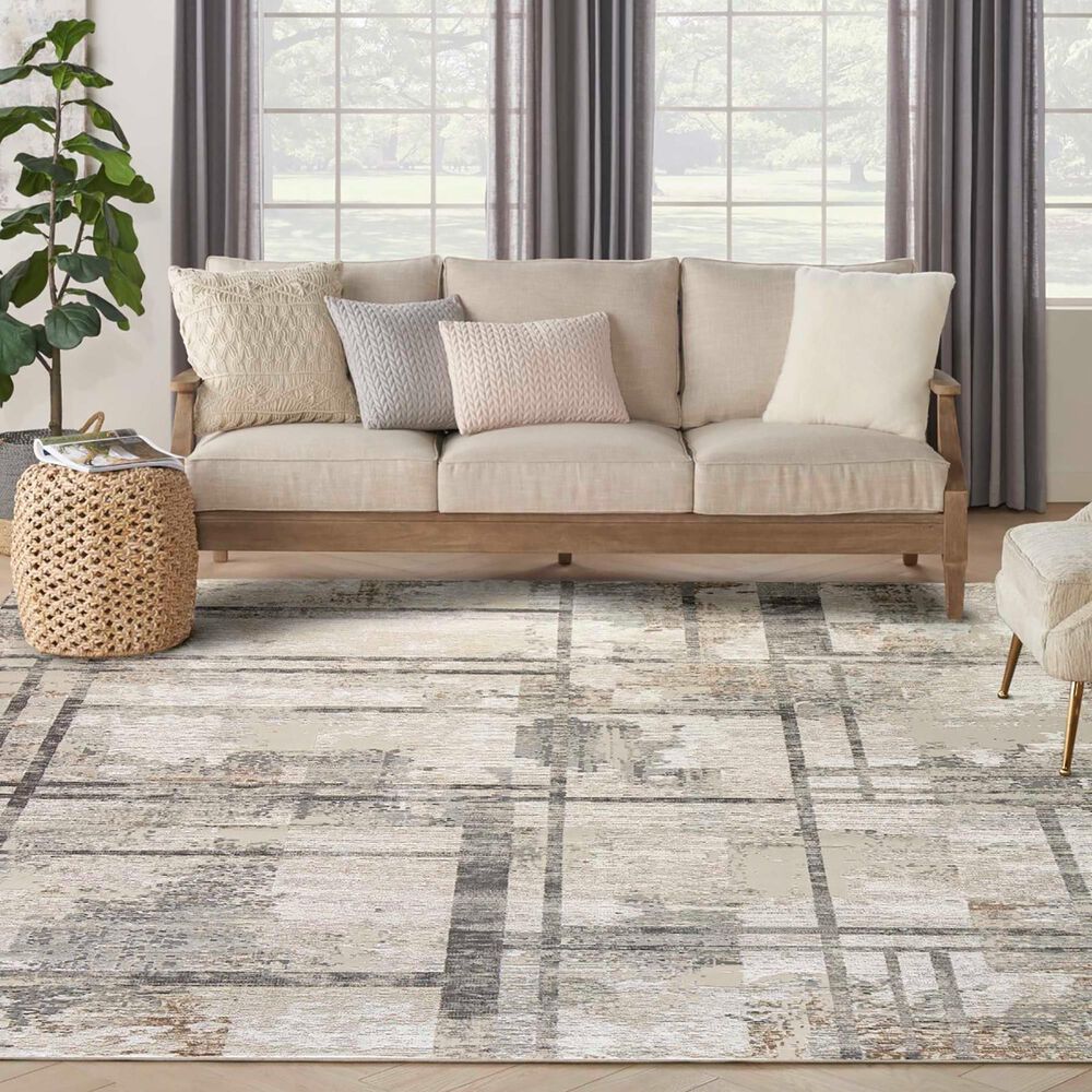 Nourison Sustainable Trends SUT02 9&#39; x 12&#39; Ivory and Multicolor Area Rug, , large