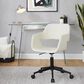 Lumisource Margarite Task Chair with Cream Faux Leather Cushion in Black, , large