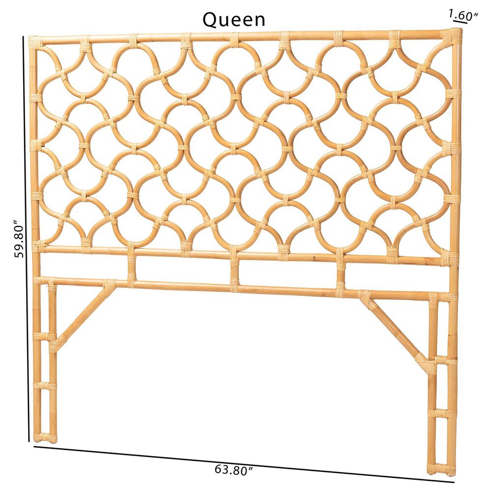 Baxton Studio Kalcya Queen Standalone Headboard in Light Honey, , large