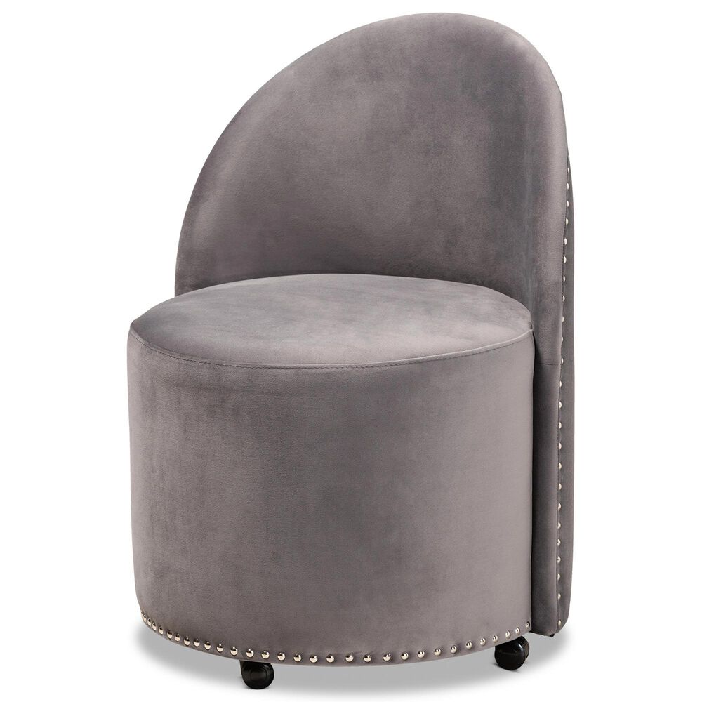 Baxton Studio Bethel Accent Chair in Grey, , large