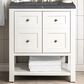 James Martin Vanities Breckenridge 30" Single Bathroom Vanity in Bright White with 3 cm Parisien Bleu Quartz Top and Rectangular Sink, , large