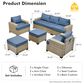 HOMLUX 7-Piece Modular Patio Conversation Set in Denim Blue, , large