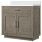 Lexora Home Abbey 36" Single Bathroom Vanity in Grey Oak with 2 cm White Quartz Top and Rectangular Sink, , large