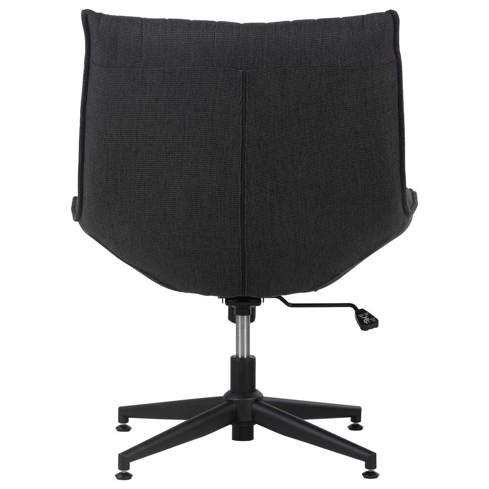 Impressions Vanity Lisa Vanity Chair with Dark Grey Cushion in Black, , large