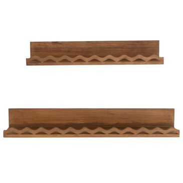 Maple and Jade Handmade Wavy Room Wall Shelf in Brown (Set of 2), , large