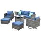 HOMLUX 7-Piece Patio Sofa Set in Denim Blue, , large