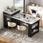 HOMLUX 60" Kitchen Island in Black, , large