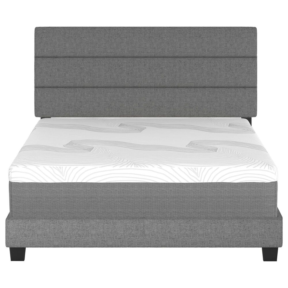 Accent Sicily Queen Upholstered Platform Bed in Grey, , large