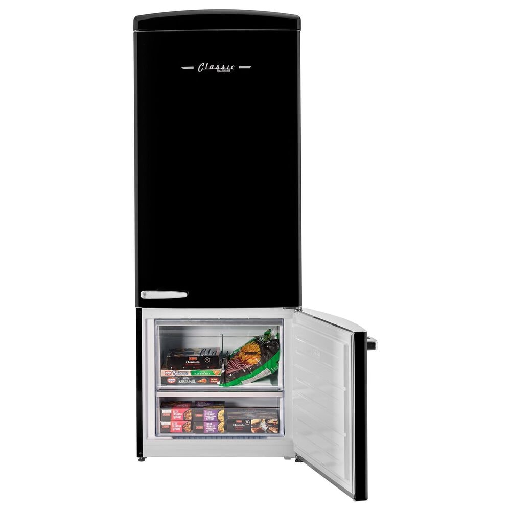 Unique Appliances Classic Retro 17 Cu. Ft Bottom Mount Refrigerator in Midnight Black, , large