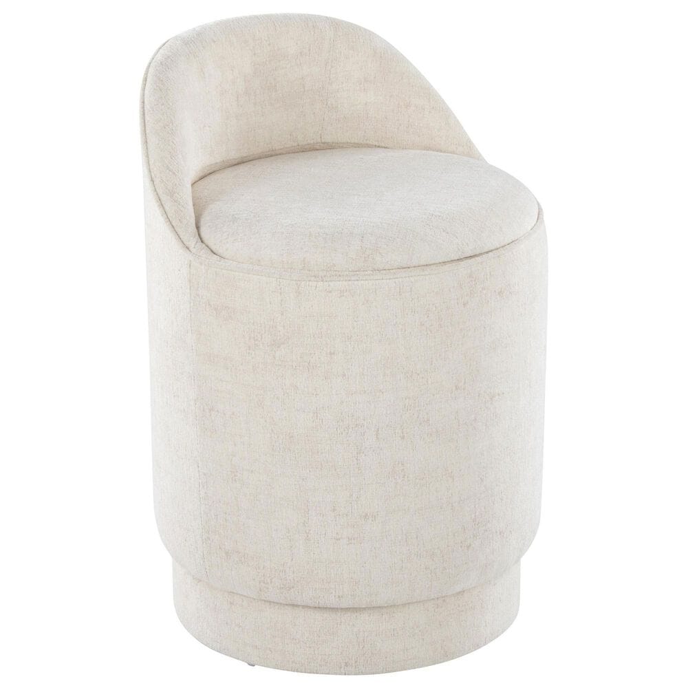 Lumisource Marla Upholstered Vanity Stool in Cream, , large