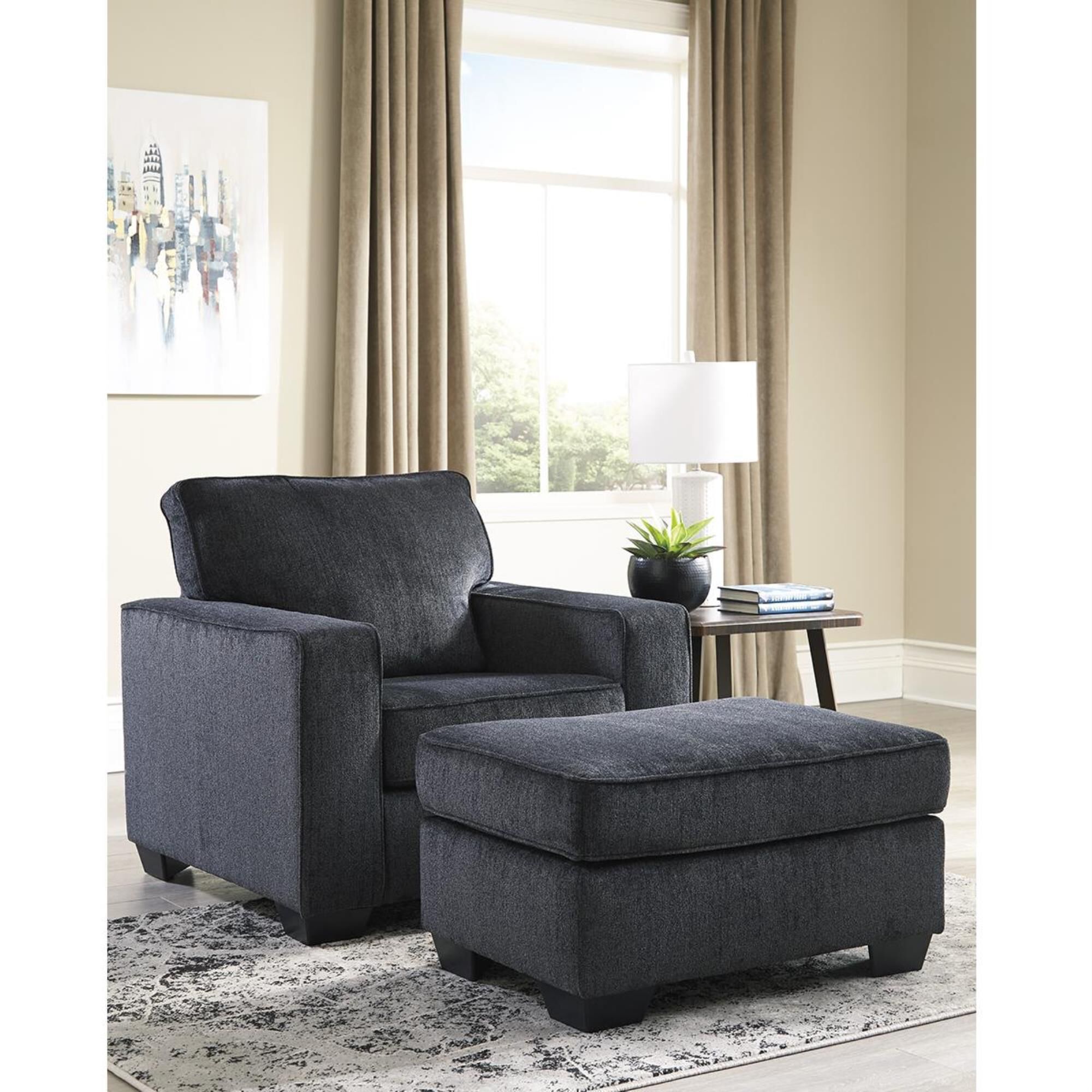 Ashley Altari Ottoman in Slate