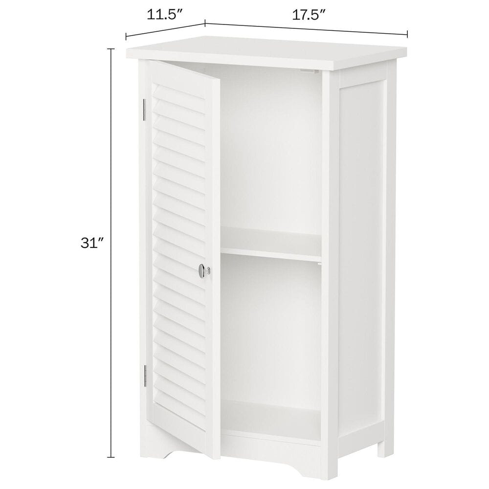 Timberlake Lavish Home Bathroom Storage Cabinet in White/Silver, , large
