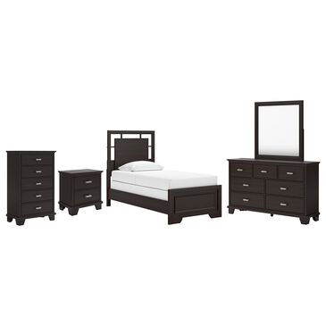 Ashley Covetown 5-Piece Twin Bedroom Set in Dark Brown, , large