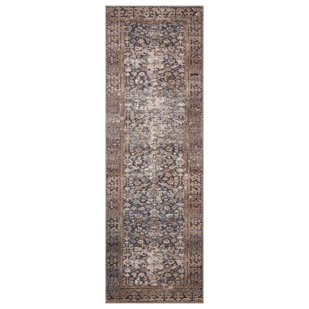 Amber Lewis x Loloi Georgie 2" x 5" Denim and Spice Runner, , large