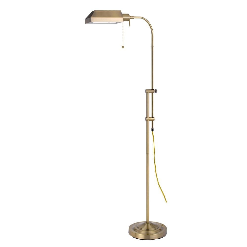 Cal Lighting Pharmacy Floor Lamp with Adjustable Pole in Antique Brass, , large