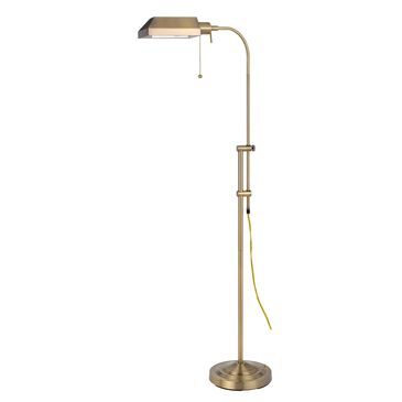 Cal Lighting Pharmacy Floor Lamp with Adjustable Pole in Antique Brass, , large