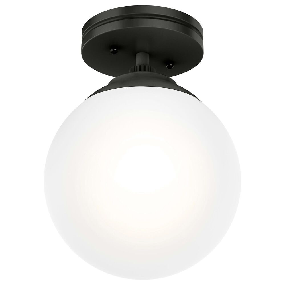 Hunter Hepburn 1-Light Semi-Flush Mount in Matte Black, , large