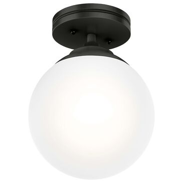 Hunter Hepburn 1-Light Semi-Flush Mount in Matte Black, , large