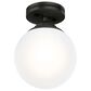 Hunter Hepburn 1-Light Semi-Flush Mount in Matte Black, , large