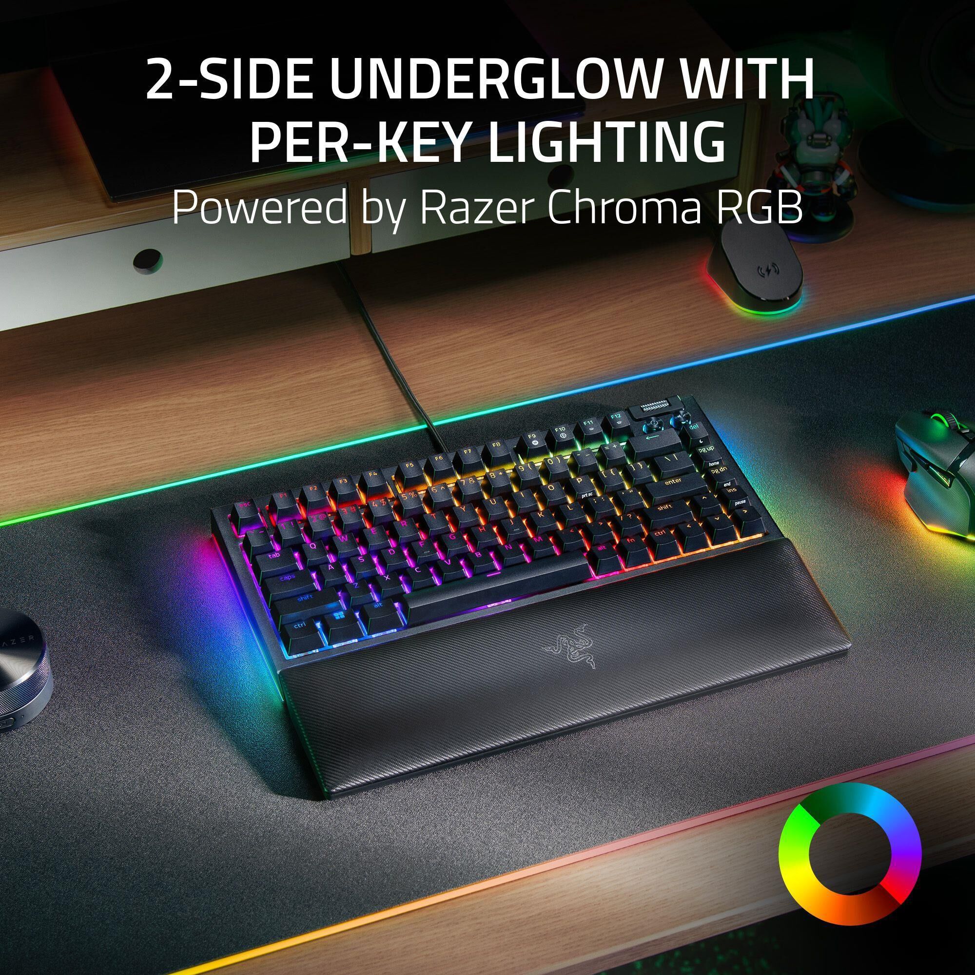 Razer BlackWidow V4 75% Wired Orange Switch Gaming Keyboard in Black | NFM