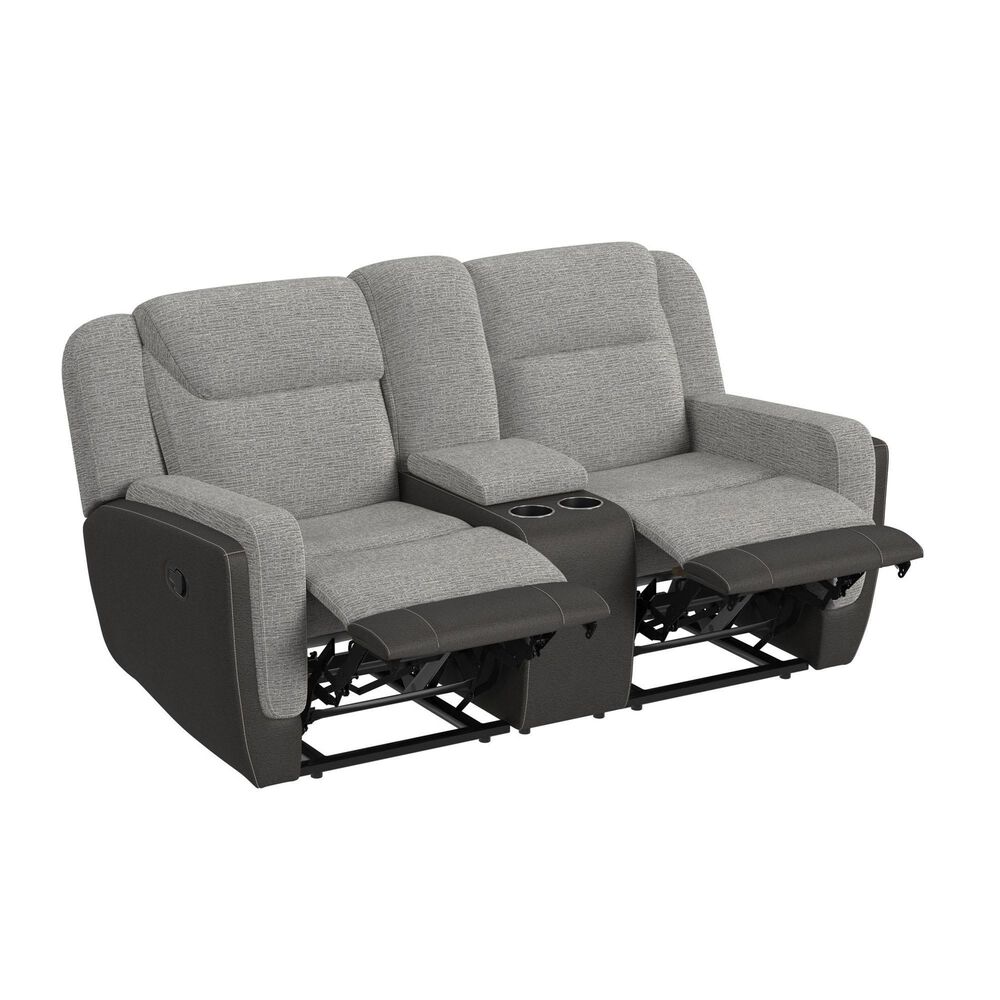 Mayberry Hill Hornet Manual Reclining Loveseat in Grey, , large