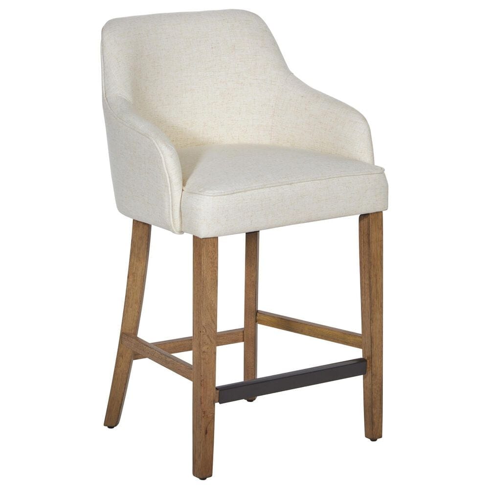Valor Living Paloma 26" Counter Stool with Linen Upholstery in Medium Oak, , large