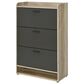 Pacific Landing Denia 3-Tier Shoe Storage Cabinet in Antique Pine and Grey, , large