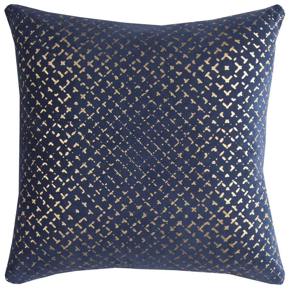 Rizzy Home 20" x 20" Down Pillow in Blue and Gold, , large