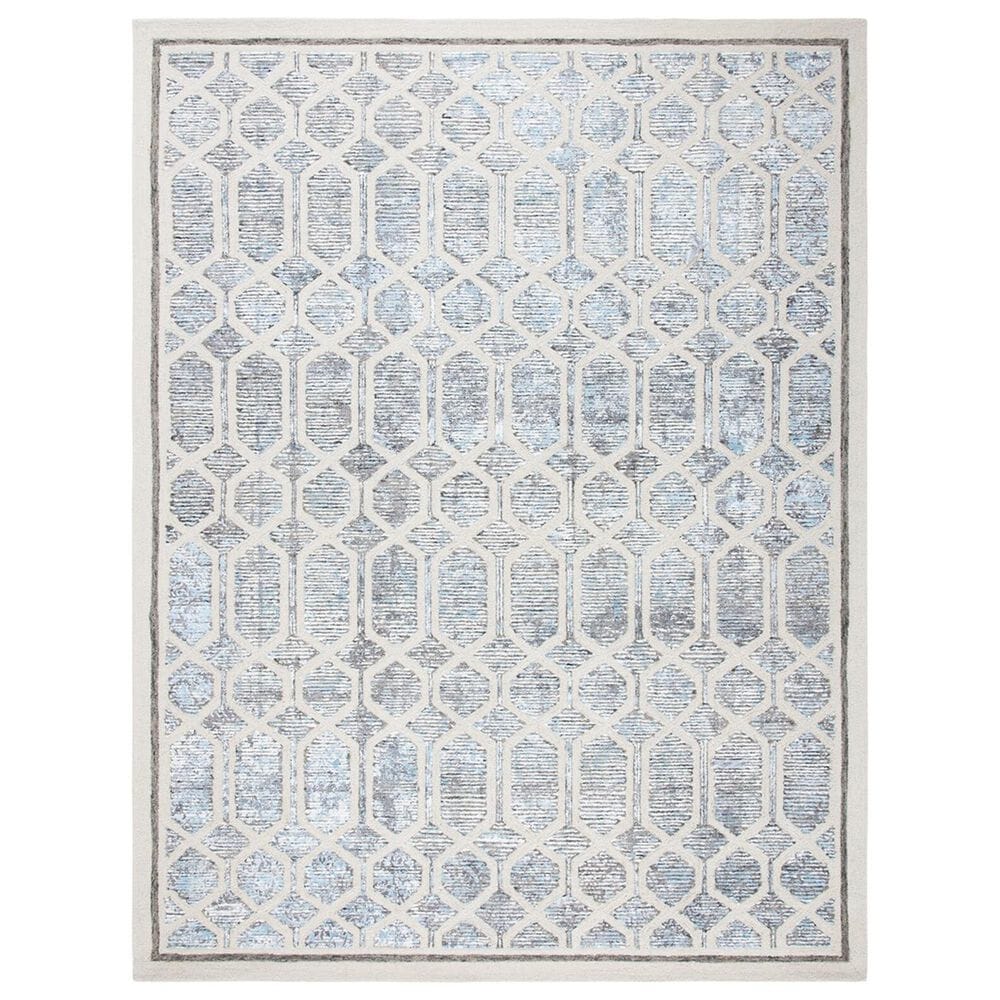 Safavieh Artistry ARR665M 8" x 10" Ivory and Blue Area Rug, , large
