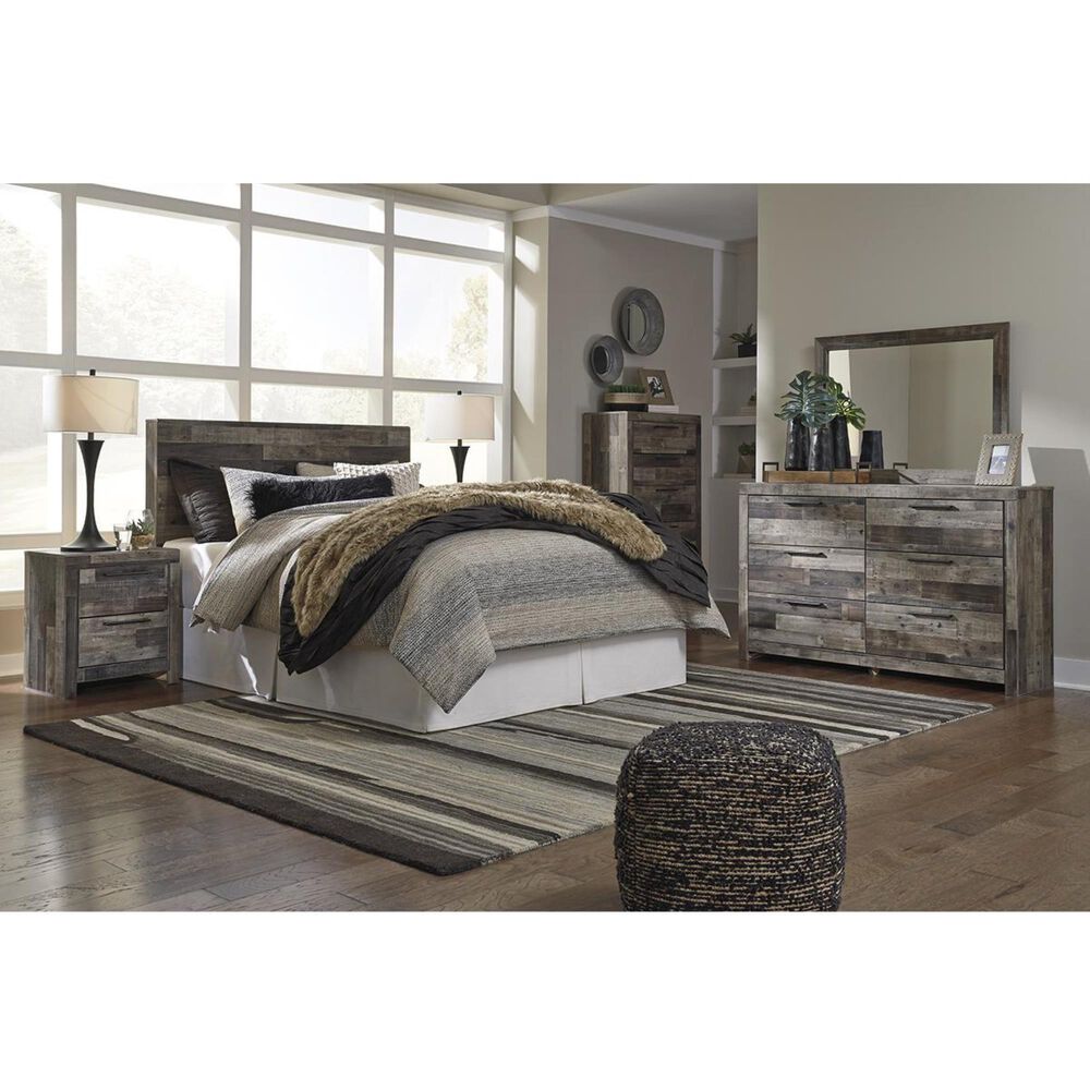 Signature Design by Ashley Derekson 5 Drawer Chest in Walnut and Gray, , large