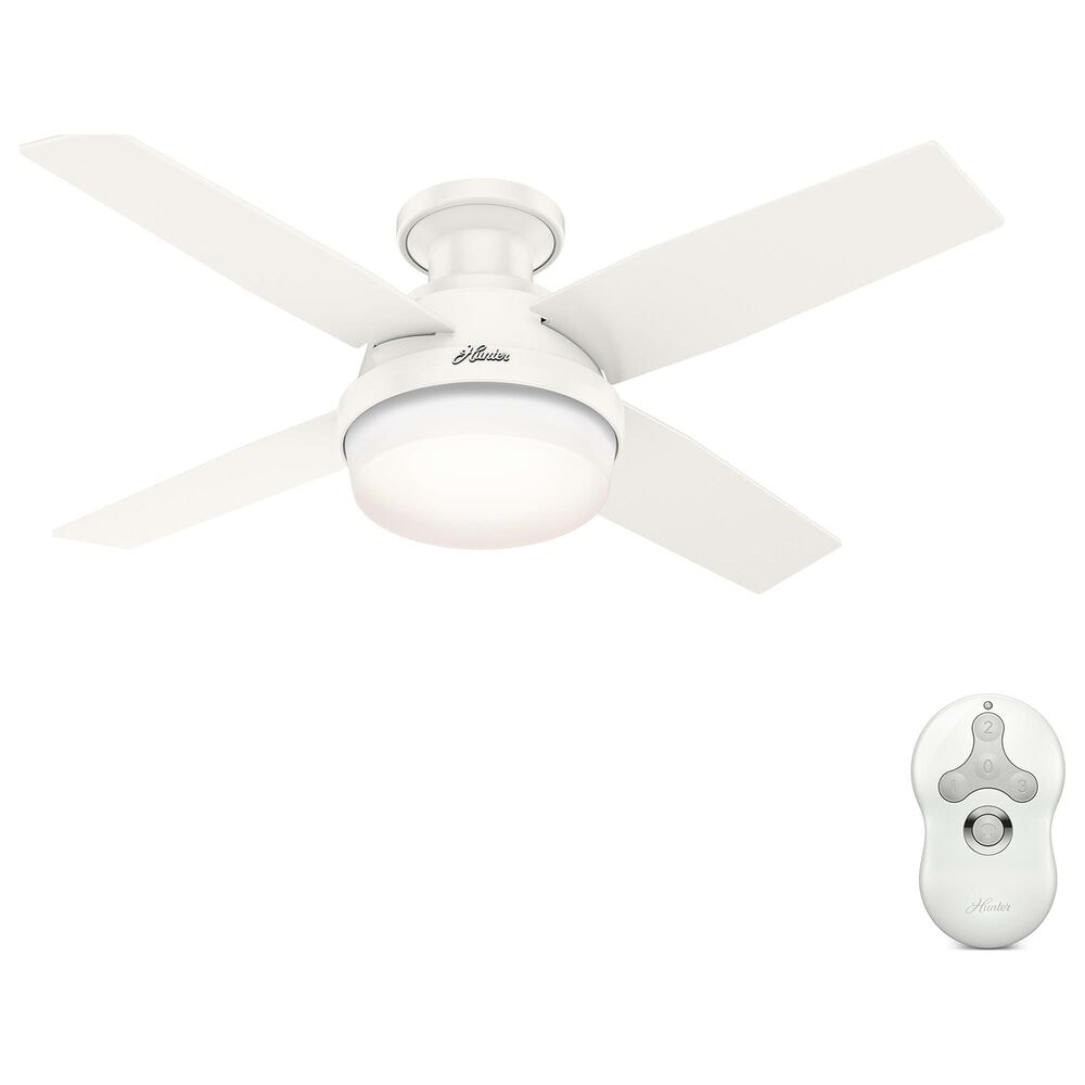 Hunter Dempsey Low Profile 44" Ceiling Fan with LED Lights in Fresh White, , large