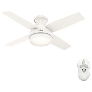 Hunter Dempsey Low Profile 44" Ceiling Fan with LED Lights in Fresh White, , large