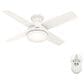 Hunter Dempsey Low Profile 44" Ceiling Fan with LED Lights in Fresh White, , large